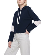 Women’s Cropped time Vines & Lace-Panel Hoodie