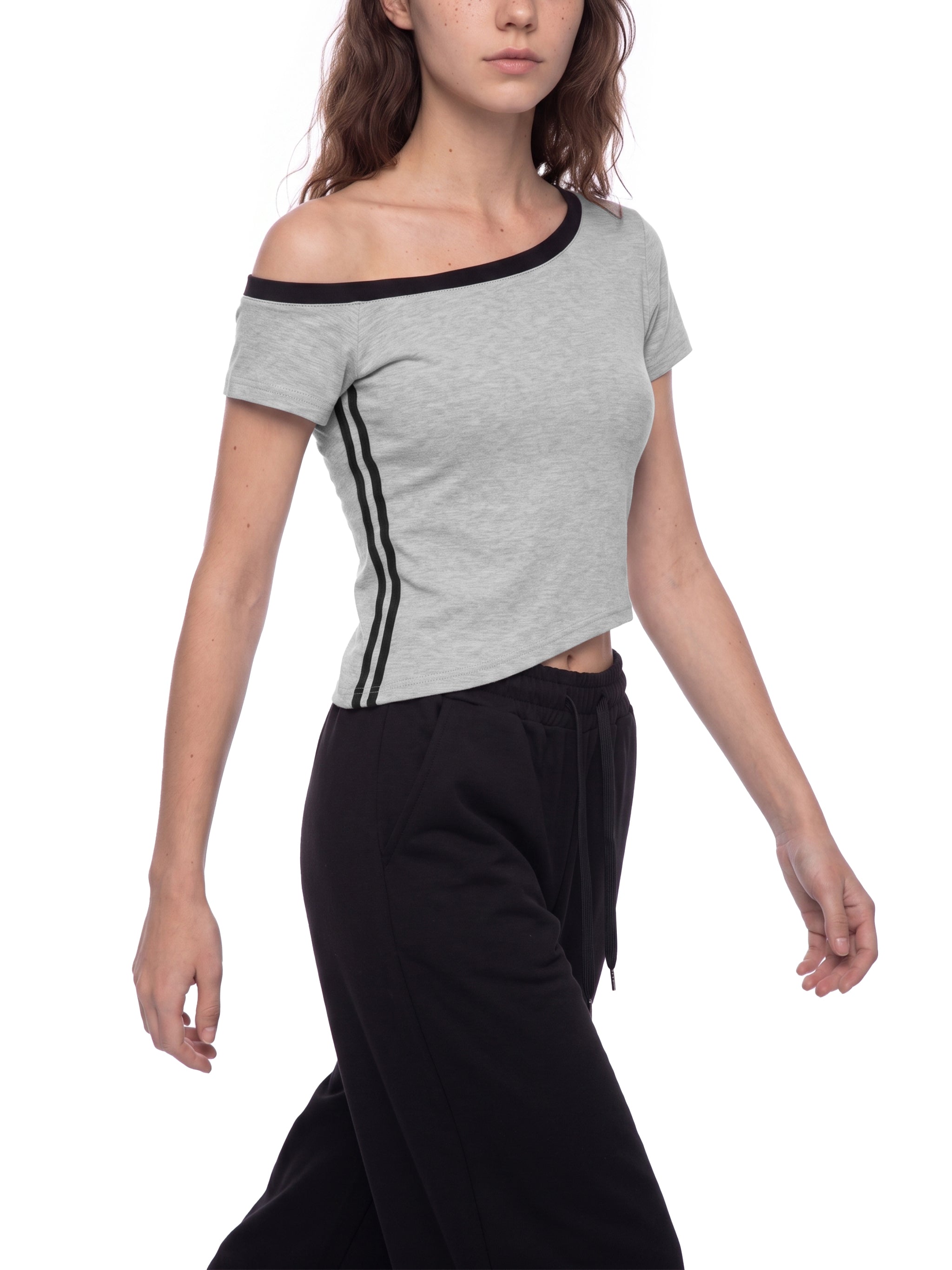 File Not Found Skewed Timeline Off-the-Shoulder T