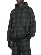 Unisex Plaid Color Block Hoodie