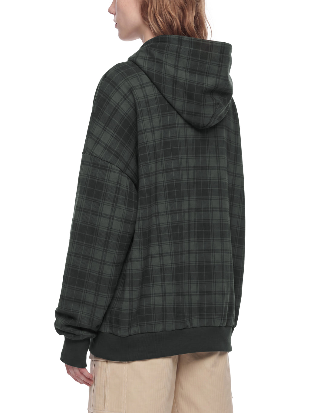 Unisex Plaid Color Block Hoodie