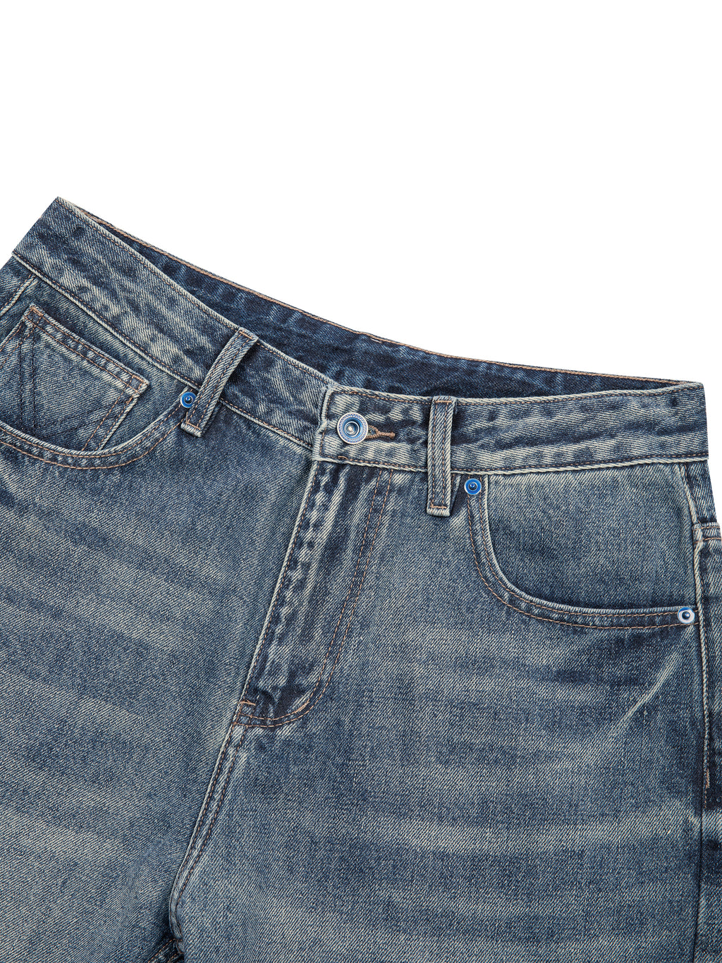 Men's Vintage Wash Straight Leg Denim Jeans