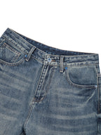 Men's Vintage Wash Straight Leg Denim Jeans