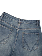Men's Vintage Wash Straight Leg Denim Jeans