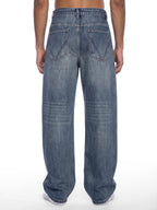Men's Vintage Wash Straight Leg Denim Jeans