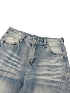 Women’s Vintage Wash Digital Wide Leg Denim Jeans