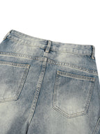 Women’s Vintage Wash Digital Wide Leg Denim Jeans