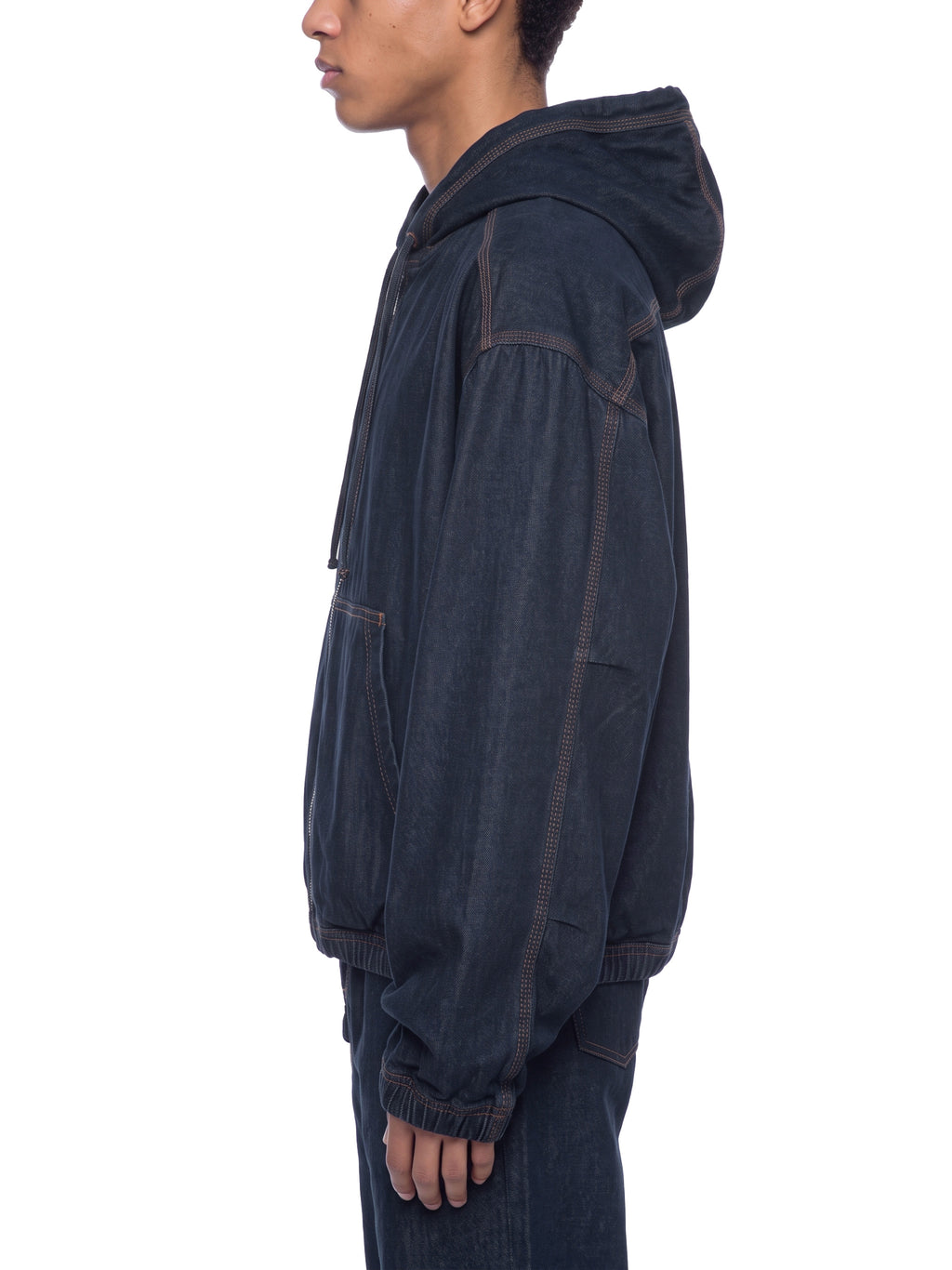 Men's Boxy Digital Wash Hooded Denim