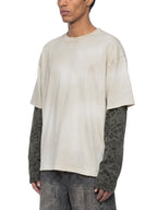 Unisex Vintage Wash Leopard Sleeved T