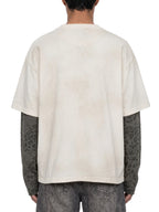 Unisex Vintage Wash Leopard Sleeved T