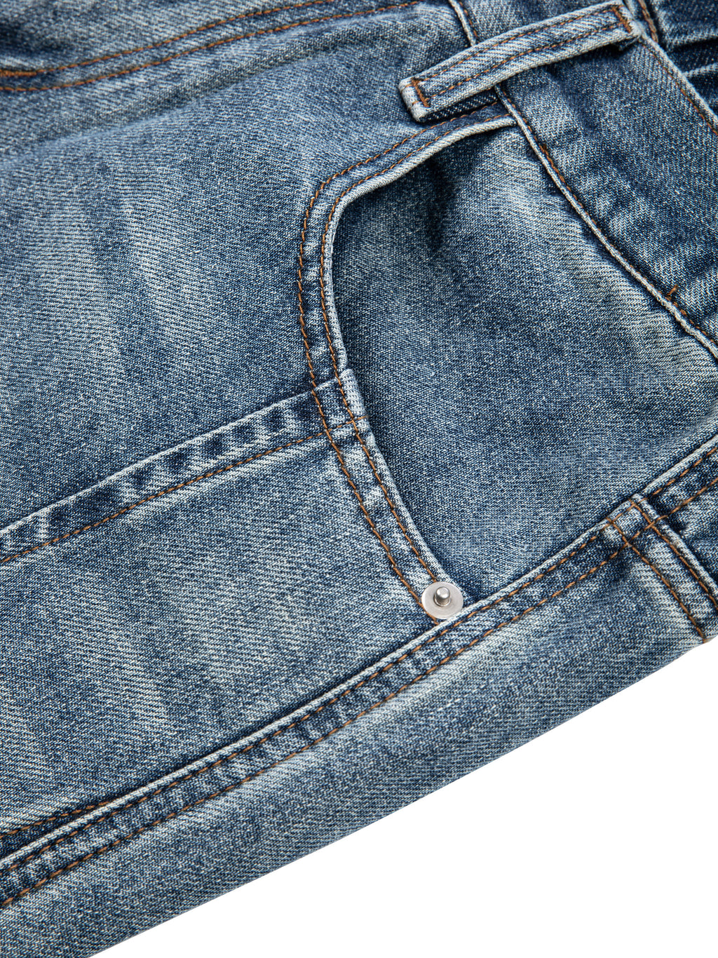 Unisex Vintage Wash Barrel Leg Digital Denim