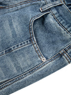 Unisex Vintage Wash Barrel Leg Digital Denim
