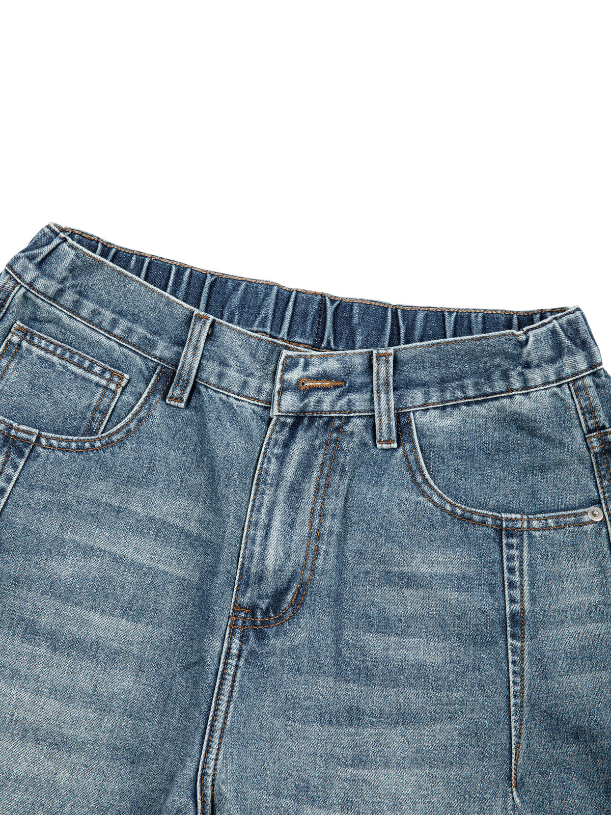 Unisex Vintage Wash Barrel Leg Digital Denim