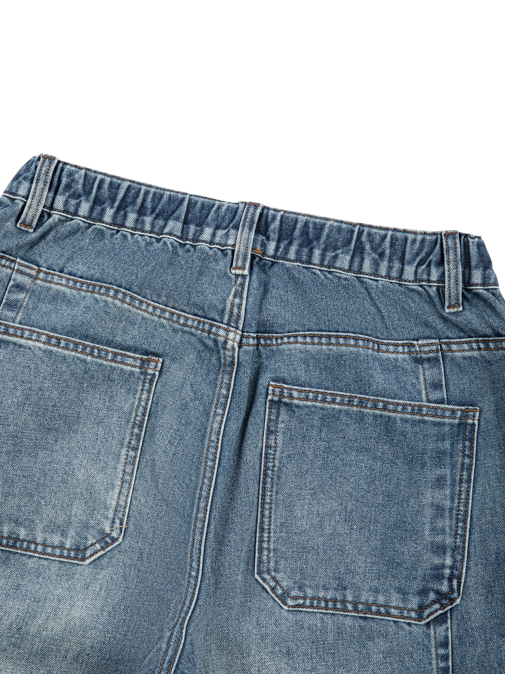 Unisex Vintage Wash Barrel Leg Digital Denim