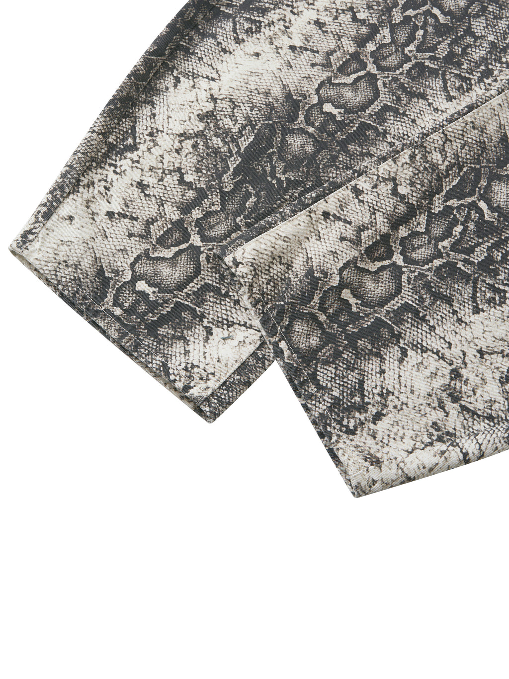 Men's Snake Print & Splatter Barrel Leg Pants