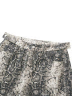Men's Snake Print & Splatter Barrel Leg Pants