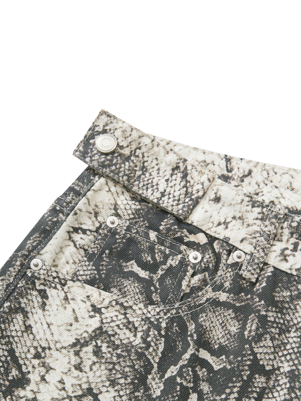 Men's Snake Print & Splatter Barrel Leg Pants