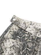 Men's Snake Print & Splatter Barrel Leg Pants