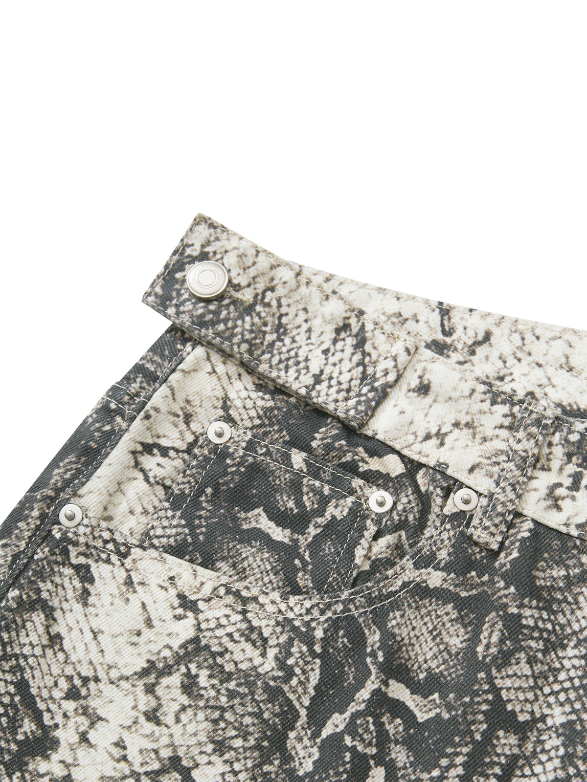 Men's Snake Print & Splatter Barrel Leg Pants