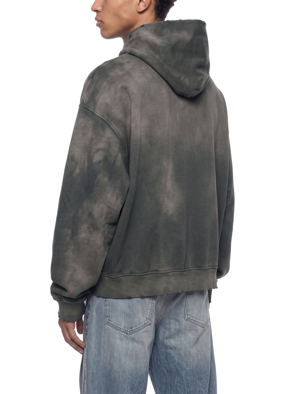 Unisex Artificially Embroidered Sunfade Distressed Hoodie