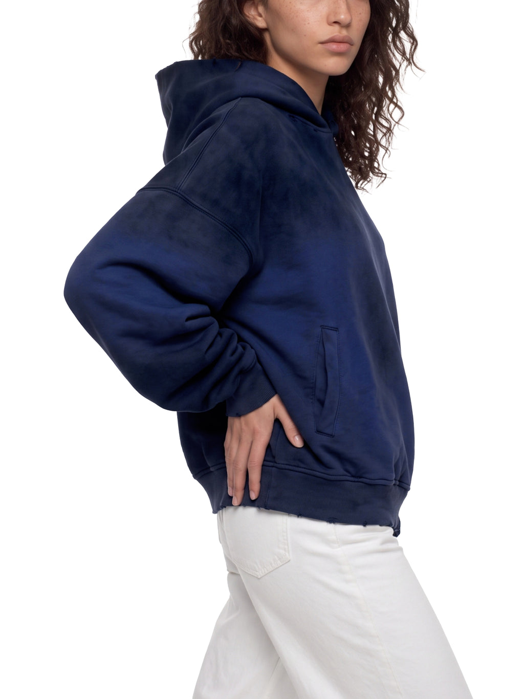 Unisex Artificially Embroidered Sunfade Distressed Hoodie
