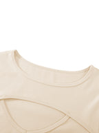 T-shirt à manches longues pour femme, ajouré, motif numérique sablier