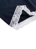 Women's Cropped Paneled Tube Top Diamonds and Lace