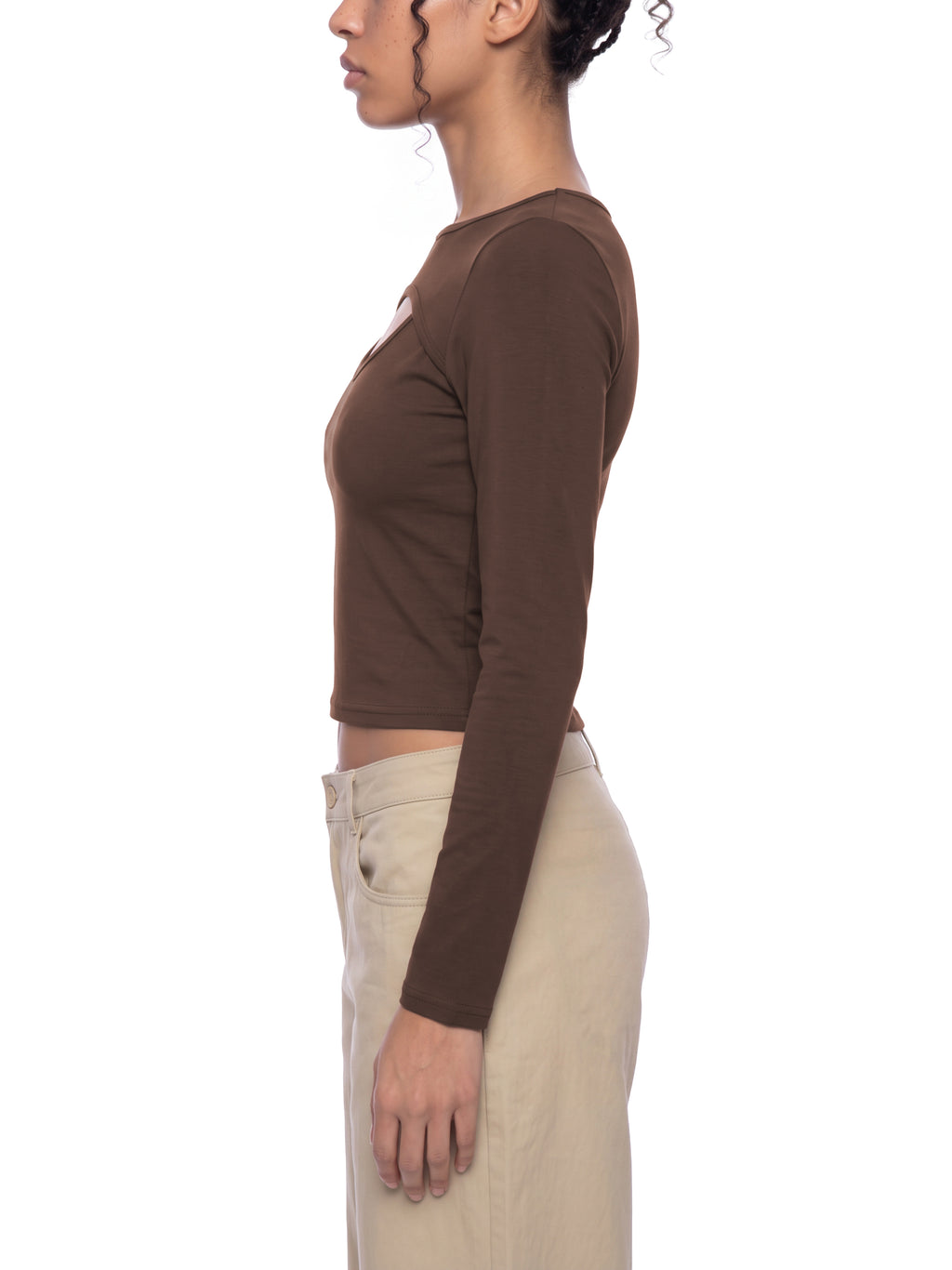 T-shirt à manches longues pour femme, ajouré, motif numérique sablier