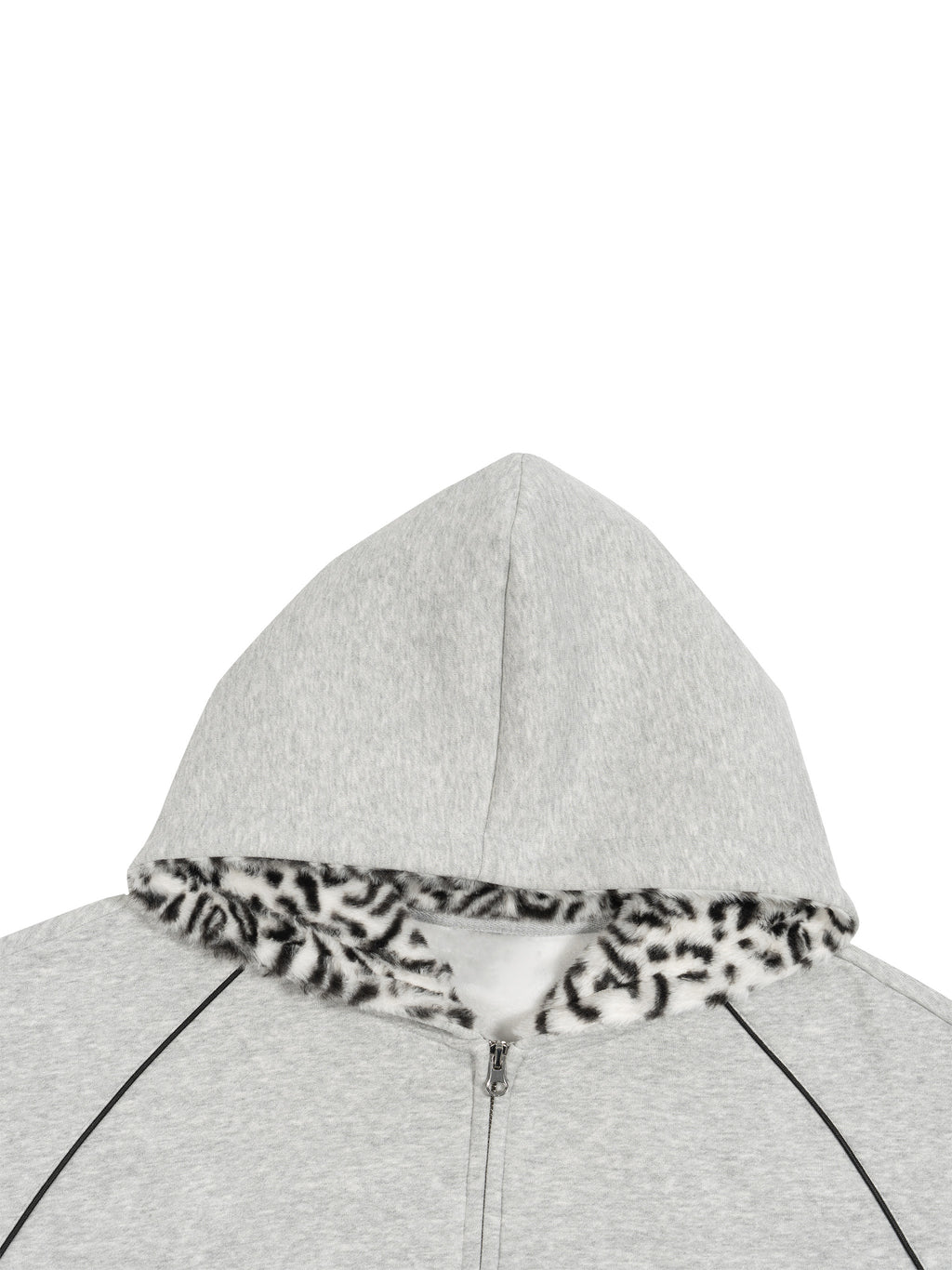 Unisex Boxy Fleece Piping Full Zip Hoodie