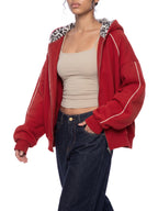 Unisex Boxy Fleece Piping Full Zip Hoodie
