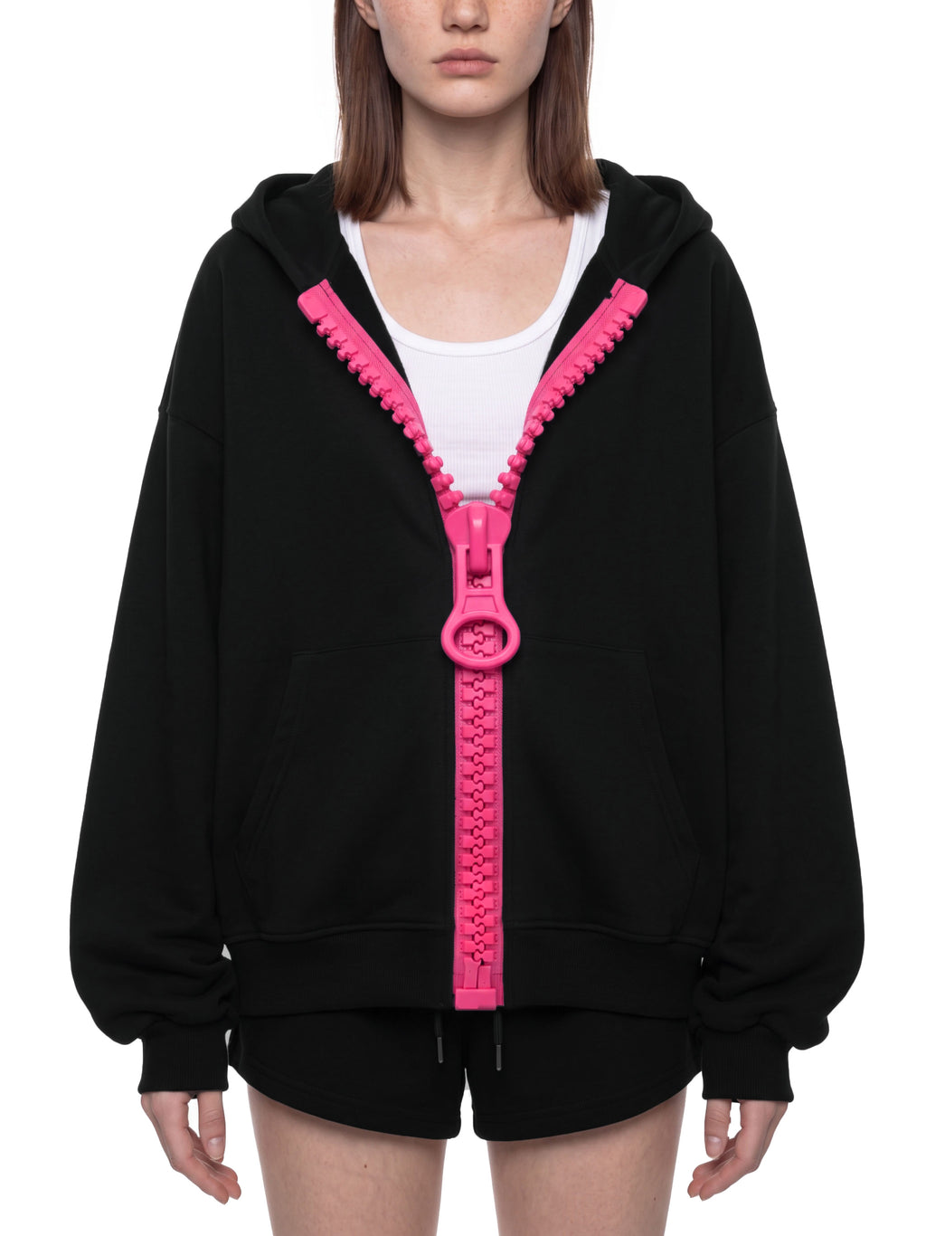 Unisex Oversized Chunky-Zip Boxy Hoodie
