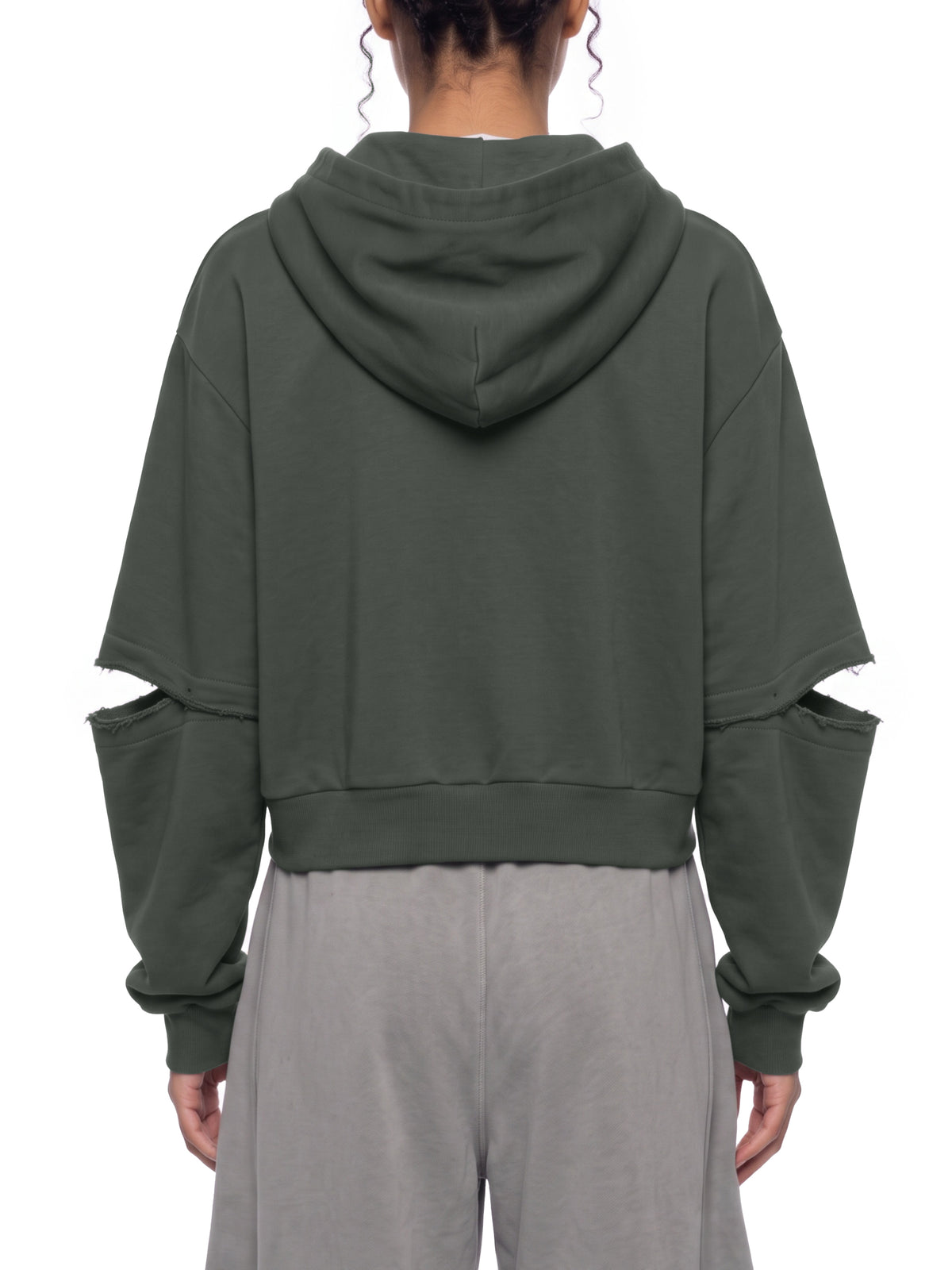 Women's Vintage Wash Detachable Sleeves Hoodie