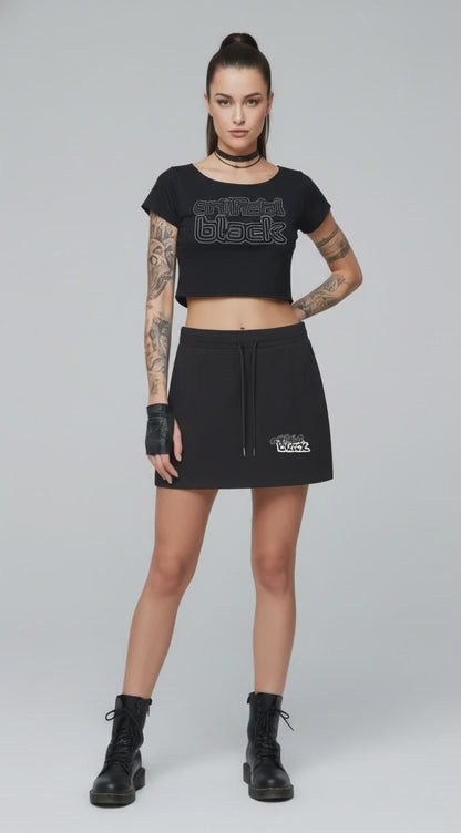 Off-Shoulder Rolled Hem Cotton T-Shirt