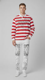 Color Block Stripe Polo Shirt