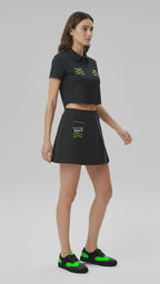 V-Neck Lapel Crop Top