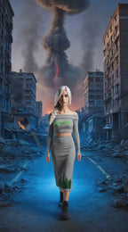 Jupe longue en tricot unie Neon City Nights pour femme