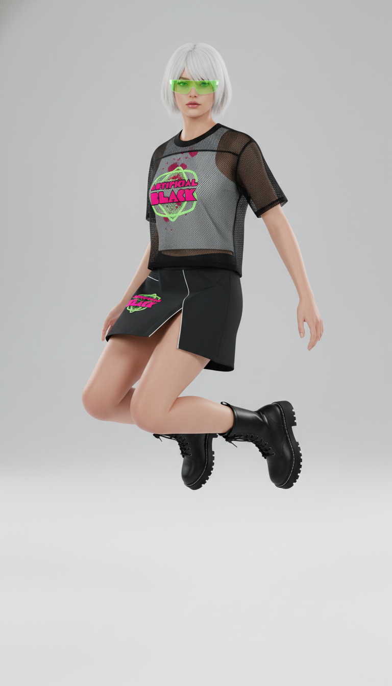 See-through Boxy Net T-Shirt