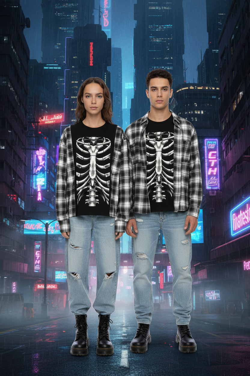 XRay Vision Plaid Long Sleeve T-Shirt