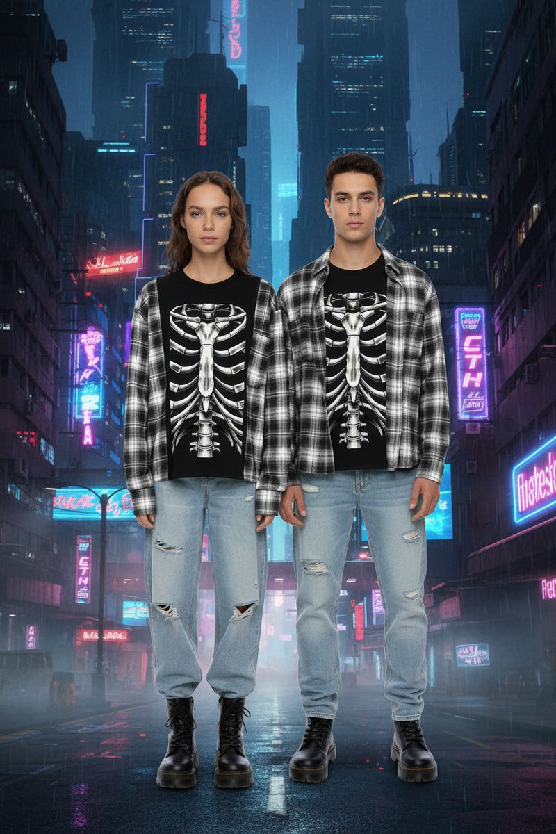 XRay Vision Plaid Long Sleeve T-Shirt