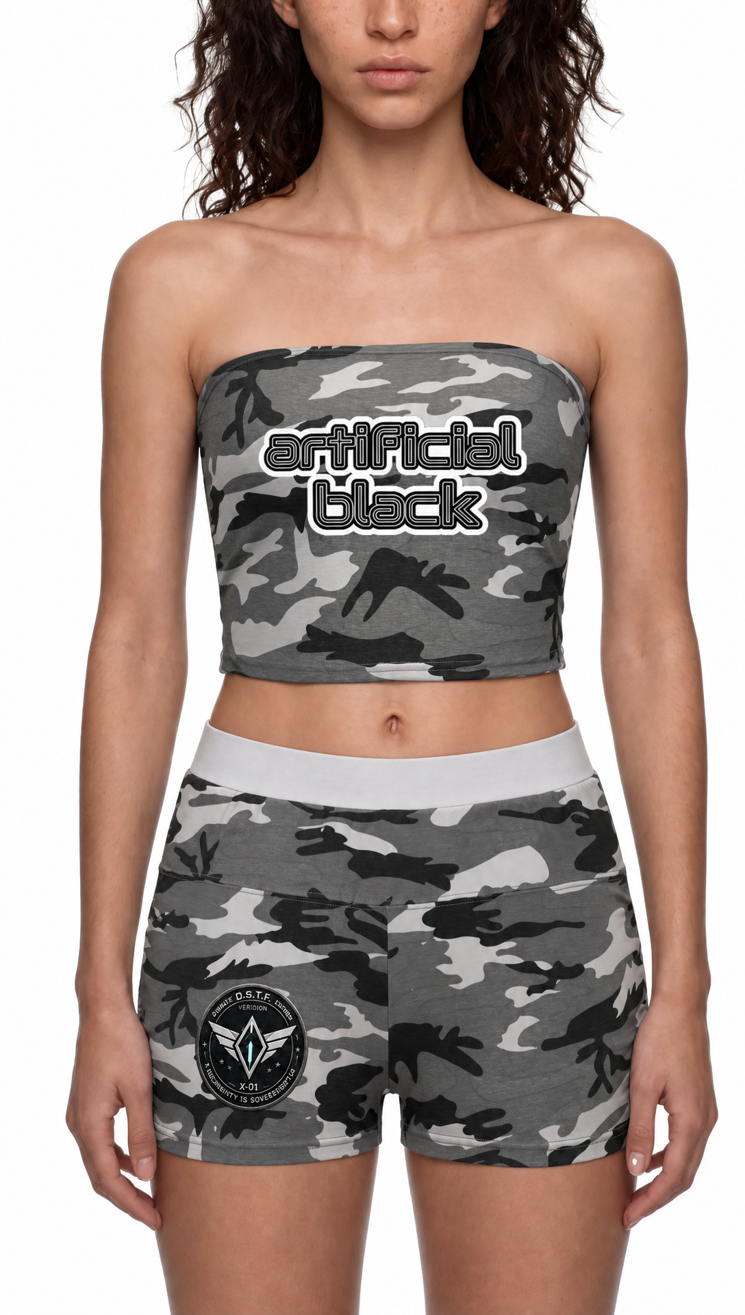 Top court bandeau camouflage D.S.T.F. Boot Camp pour femme