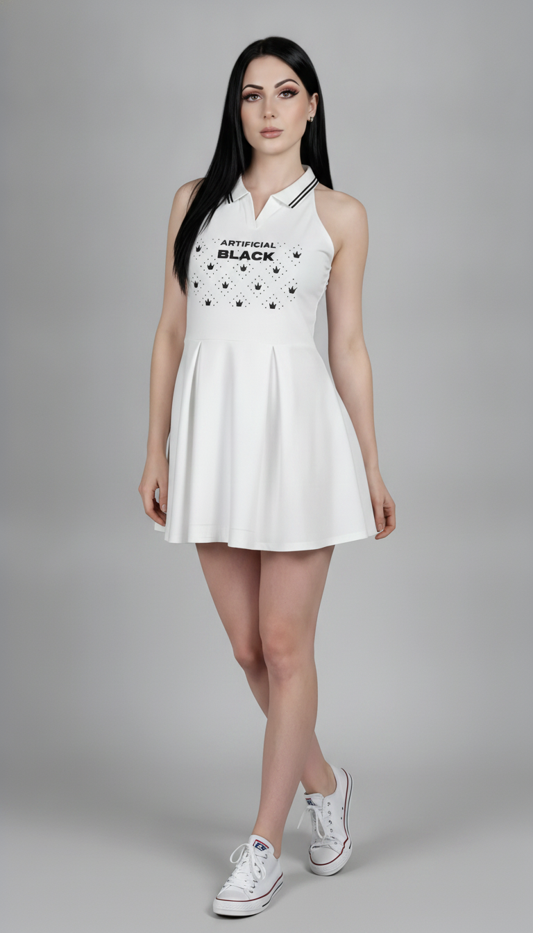 Women's Collared Halter A-Line Tennis Dress