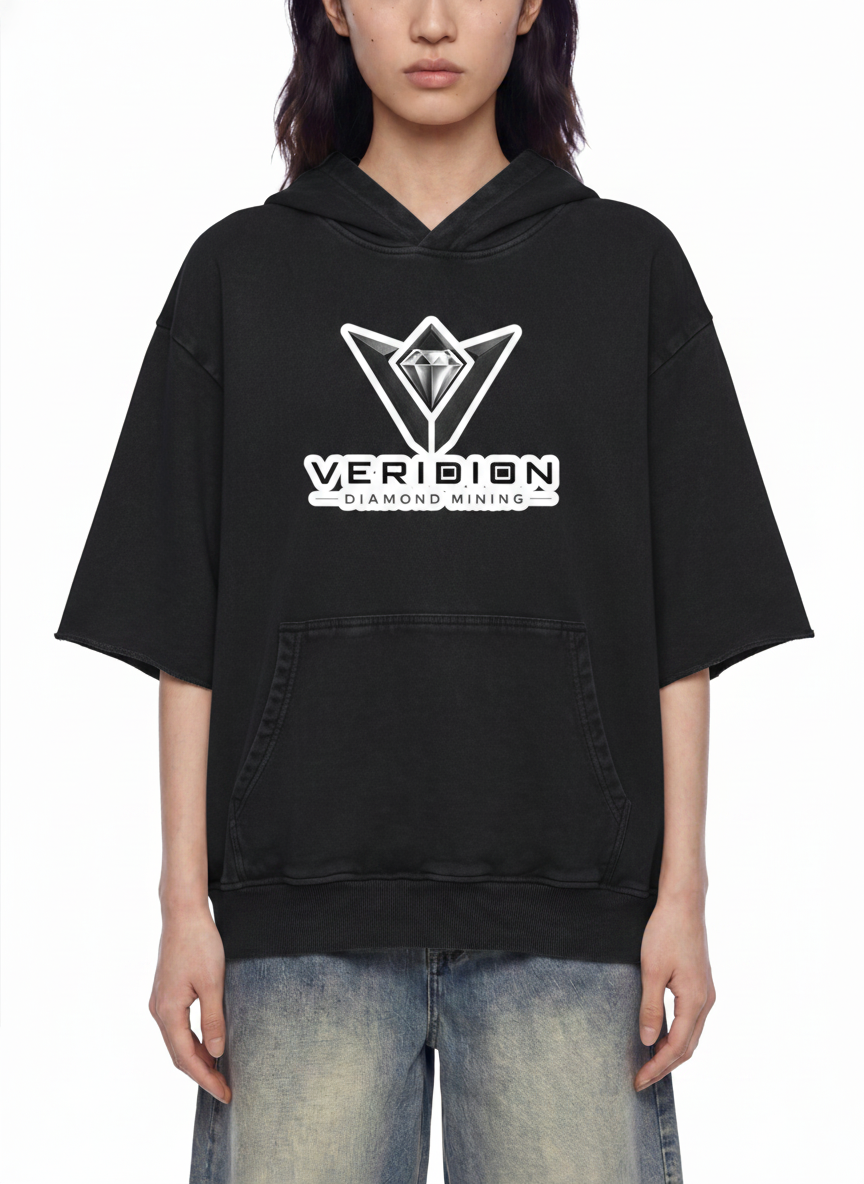 Veridion Diamond Mining Mineral Wash Short Sleeve Hoodie