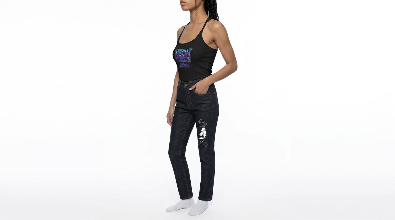 Neon Shadows Slim Fit Ribbed Racerback Tank Top