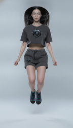 Crop top à bords francs effet délavé