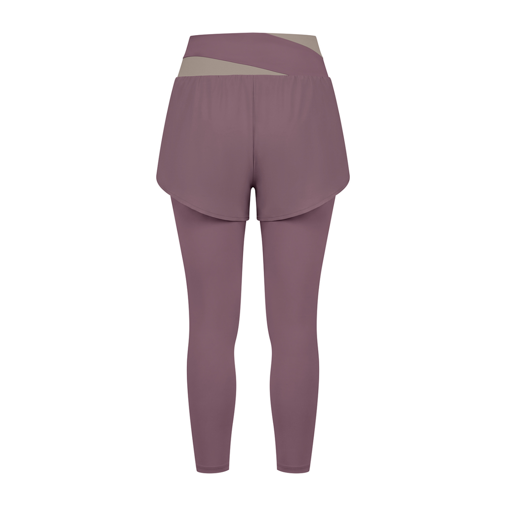 Women's Artificial Athletics Paneled High Waisted Yoga Leggings
