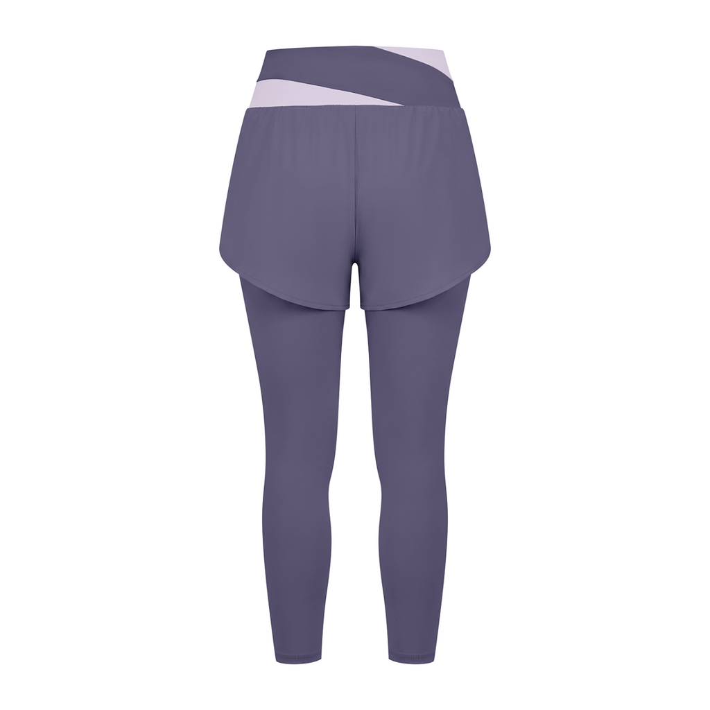 Women's Artificial Athletics Paneled High Waisted Yoga Leggings