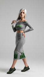 Jupe longue en tricot unie Neon City Nights pour femme