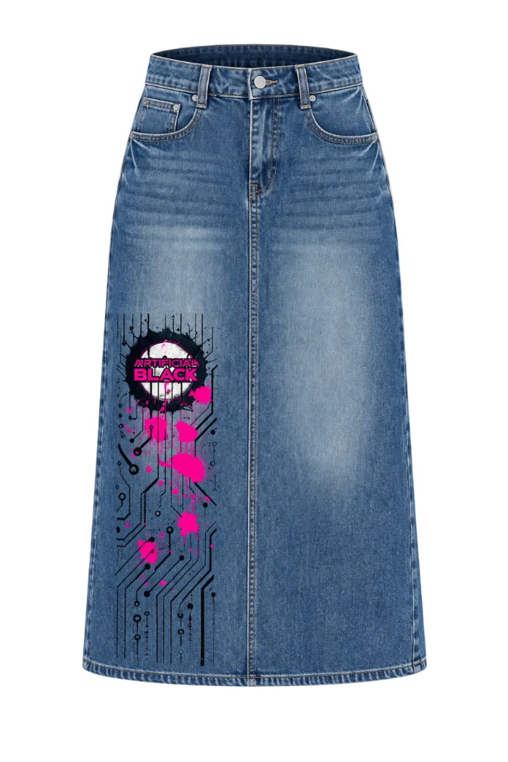 Antimatter Splatter Denim Skirt