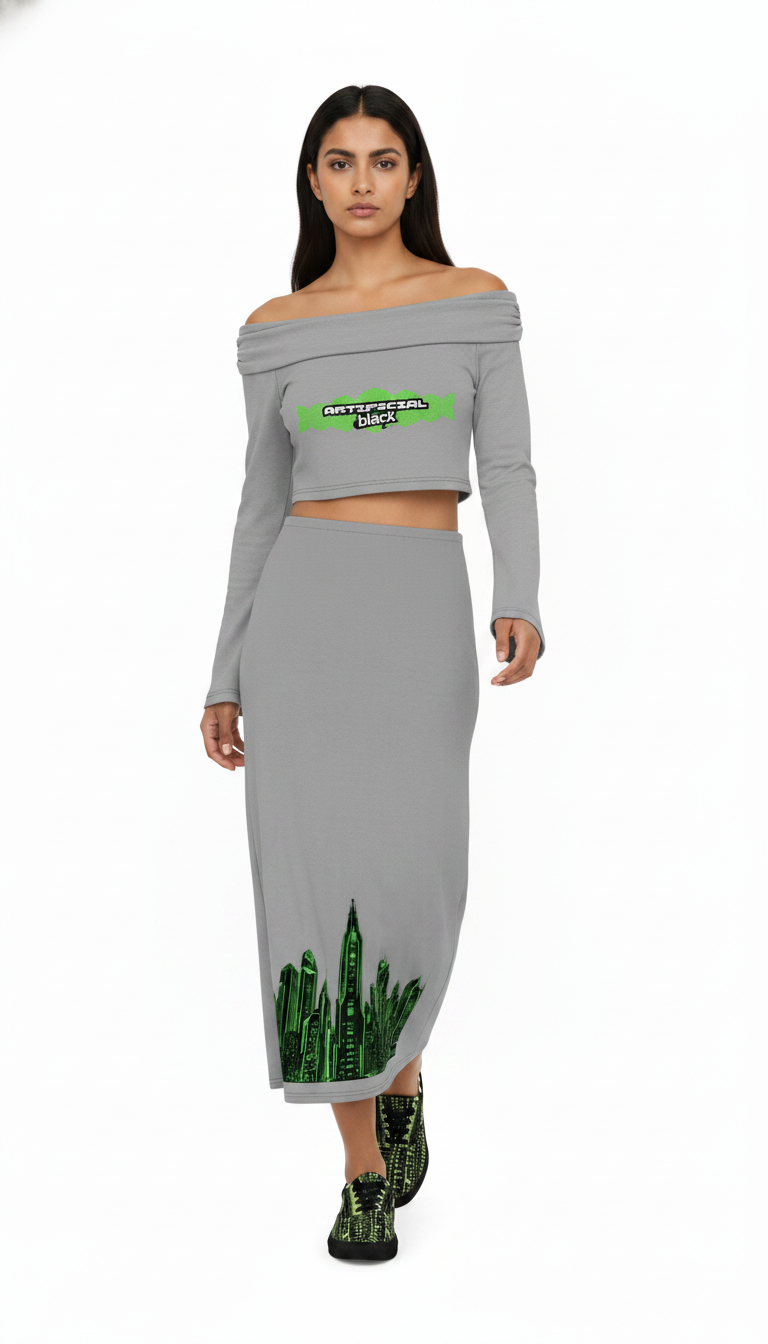 Women's Off-the-Shoulder Bell Sleeve Crop T-Shirt