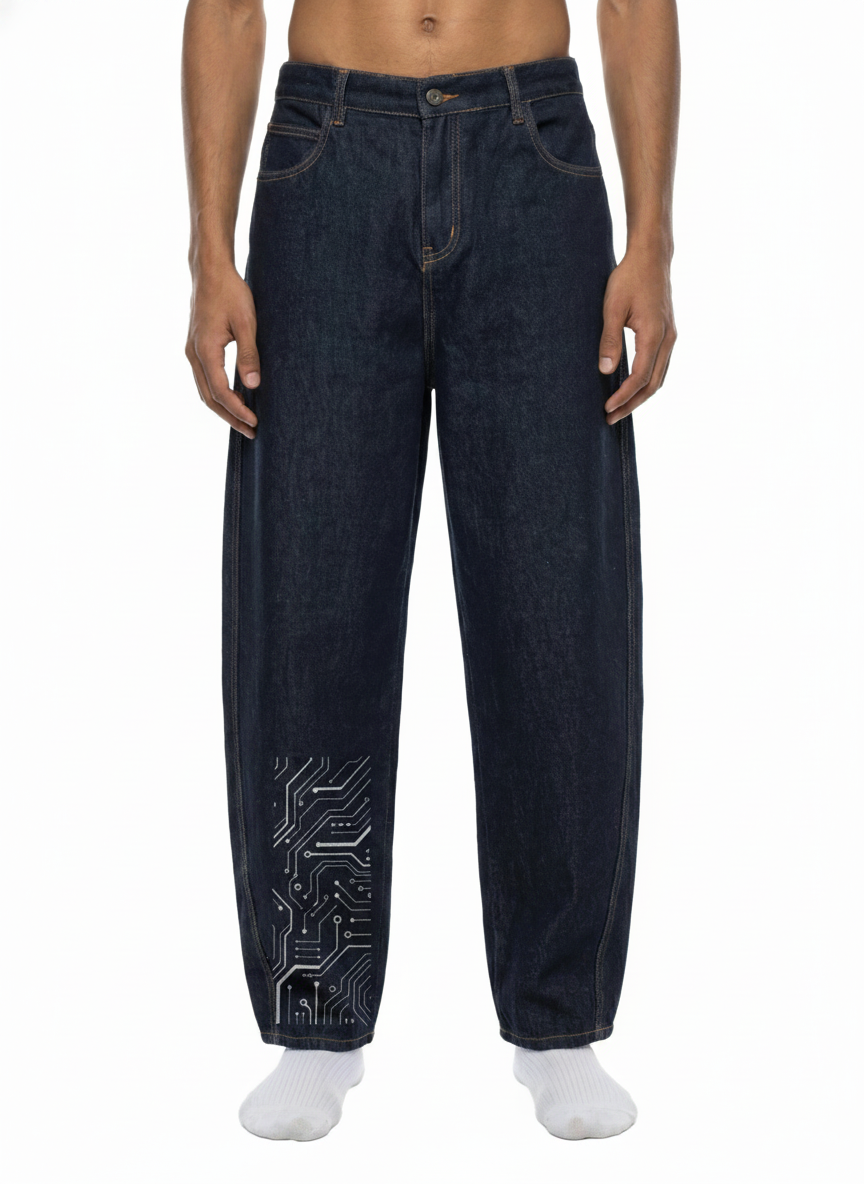 Men's Digitally Enhanced Barrel Leg Jeans
