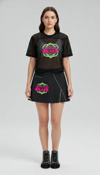 High-Waist Pocketed A-Line Skirt